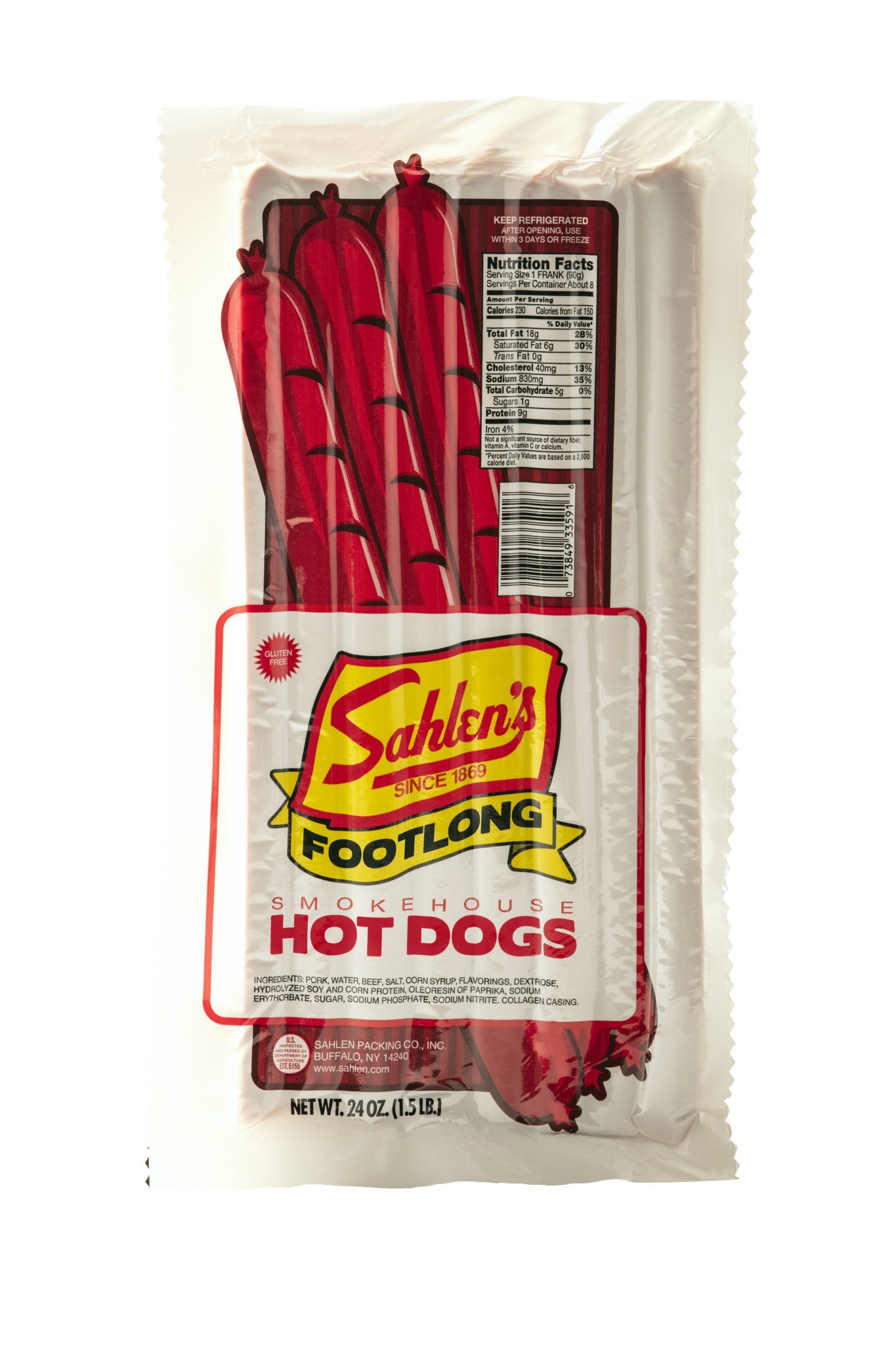 Footlong Smokehouse Hot Dogs Sahlen's Hot Dogs